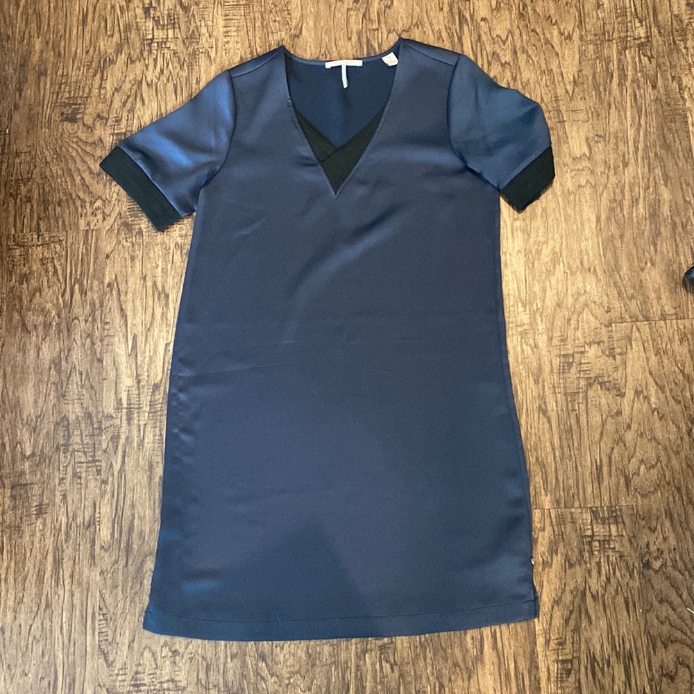 Scotch & Soda Navy Satin Shirt Dress